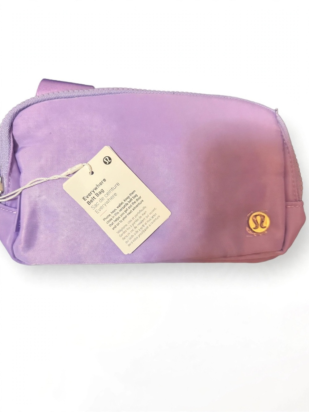 lululemon athletica Everywhere Belt Bag in Lavender Purple with Gold Logo